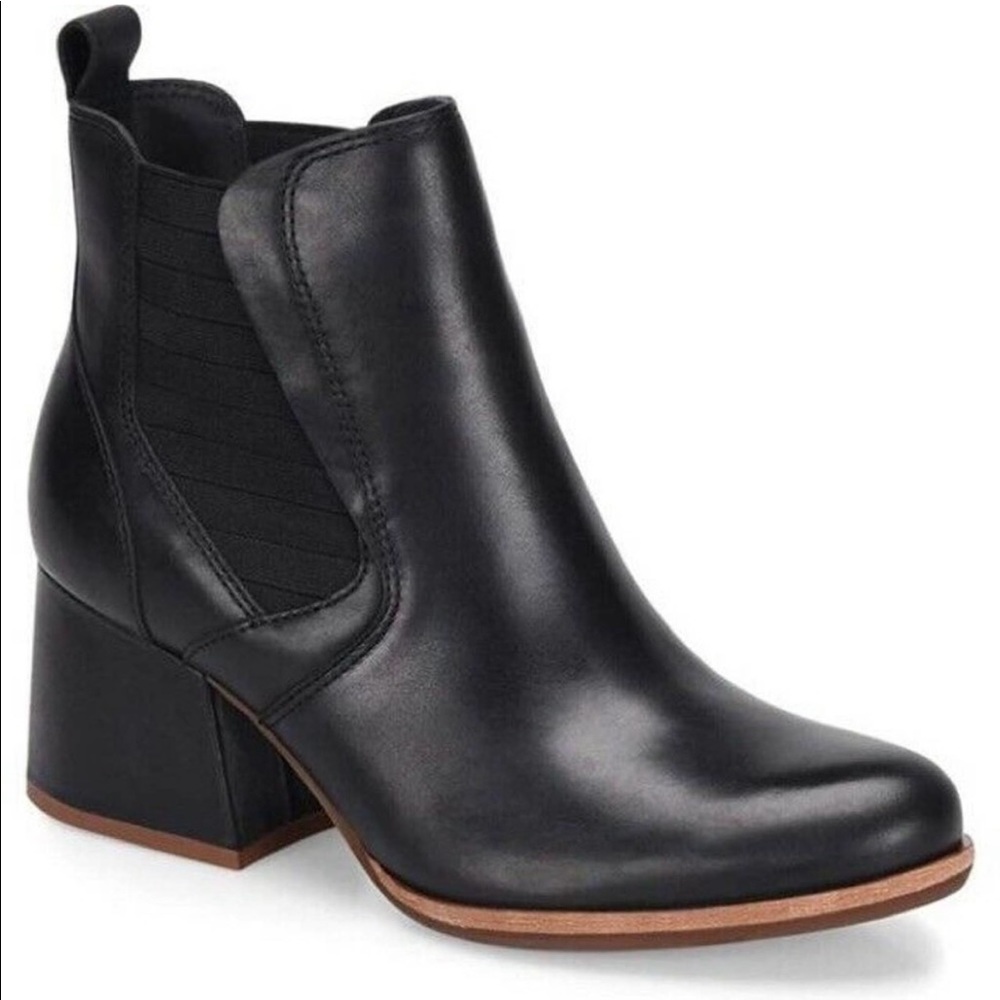 Kork-Ease Womens Albin Ankle Booties Black Leather